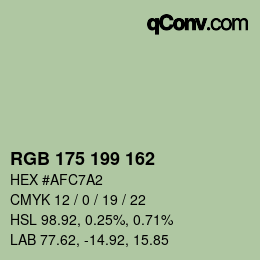 Color code: RGB 175 199 162 | qconv.com