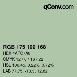 Código de color: RGB 175 199 168 | qconv.com