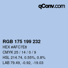 Color code: RGB 175 199 232 | qconv.com