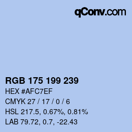 Color code: RGB 175 199 239 | qconv.com