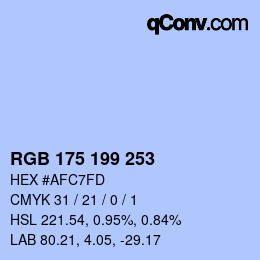 Color code: RGB 175 199 253 | qconv.com