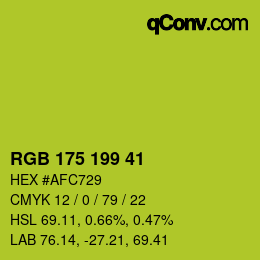 Color code: RGB 175 199 41 | qconv.com