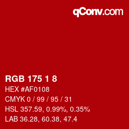 Code couleur: RGB 175 1 8 | qconv.com