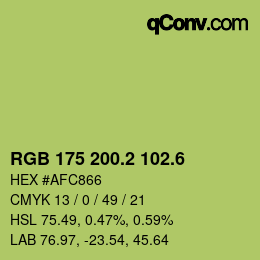 カラーコード: RGB 175 200.2 102.6 | qconv.com