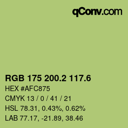 カラーコード: RGB 175 200.2 117.6 | qconv.com