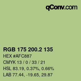 カラーコード: RGB 175 200.2 135 | qconv.com