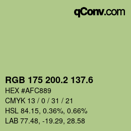 カラーコード: RGB 175 200.2 137.6 | qconv.com