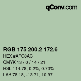 カラーコード: RGB 175 200.2 172.6 | qconv.com