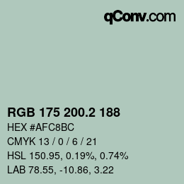 カラーコード: RGB 175 200.2 188 | qconv.com