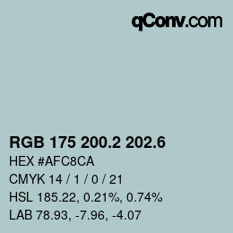 カラーコード: RGB 175 200.2 202.6 | qconv.com