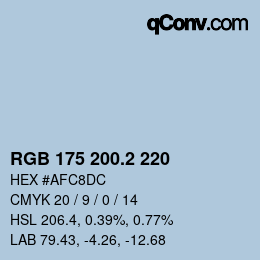 カラーコード: RGB 175 200.2 220 | qconv.com