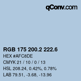 カラーコード: RGB 175 200.2 222.6 | qconv.com