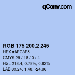 カラーコード: RGB 175 200.2 245 | qconv.com