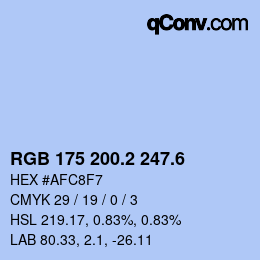 カラーコード: RGB 175 200.2 247.6 | qconv.com