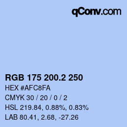 カラーコード: RGB 175 200.2 250 | qconv.com