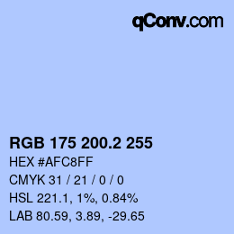 カラーコード: RGB 175 200.2 255 | qconv.com