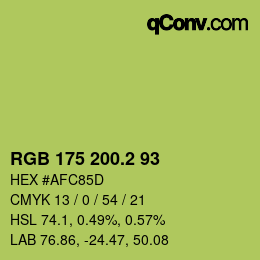 カラーコード: RGB 175 200.2 93 | qconv.com