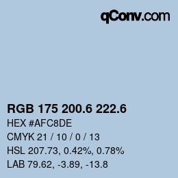 カラーコード: RGB 175 200.6 222.6 | qconv.com