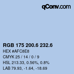 カラーコード: RGB 175 200.6 232.6 | qconv.com