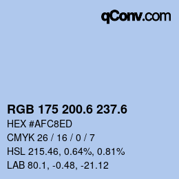 カラーコード: RGB 175 200.6 237.6 | qconv.com