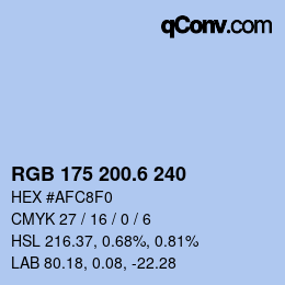 カラーコード: RGB 175 200.6 240 | qconv.com