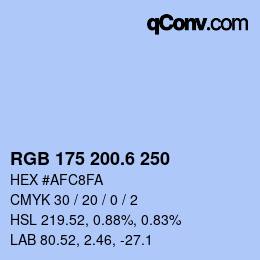 カラーコード: RGB 175 200.6 250 | qconv.com