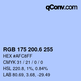 カラーコード: RGB 175 200.6 255 | qconv.com