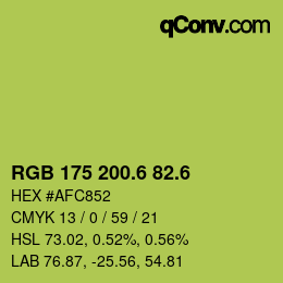 カラーコード: RGB 175 200.6 82.6 | qconv.com