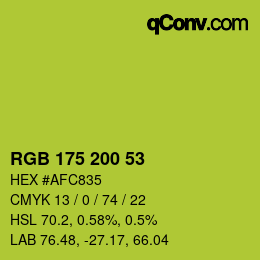 カラーコード: RGB 175 200 53 | qconv.com