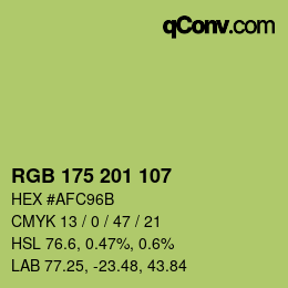 Color code: RGB 175 201 107 | qconv.com