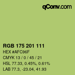 颜色代码: RGB 175 201 111 | qconv.com