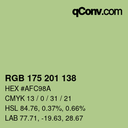 颜色代码: RGB 175 201 138 | qconv.com