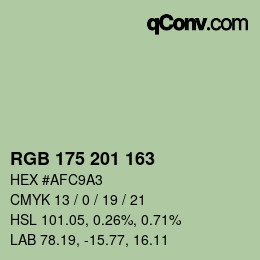 Color code: RGB 175 201 163 | qconv.com