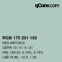 Color code: RGB 175 201 192 | qconv.com