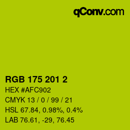 Color code: RGB 175 201 2 | qconv.com
