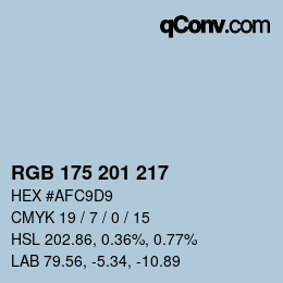 Color code: RGB 175 201 217 | qconv.com