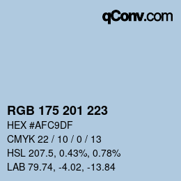 Color code: RGB 175 201 223 | qconv.com
