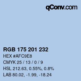 Color code: RGB 175 201 232 | qconv.com