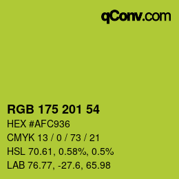 Color code: RGB 175 201 54 | qconv.com