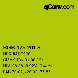 Color code: RGB 175 201 8 | qconv.com