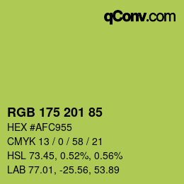 Color code: RGB 175 201 85 | qconv.com