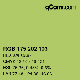 Color code: RGB 175 202 103 | qconv.com