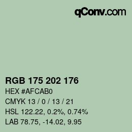 Color code: RGB 175 202 176 | qconv.com