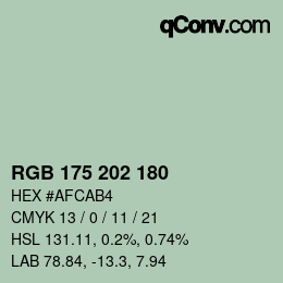 颜色代码: RGB 175 202 180 | qconv.com