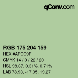 Farbcode: RGB 175 204 159 | qconv.com