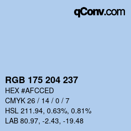 Color code: RGB 175 204 237 | qconv.com