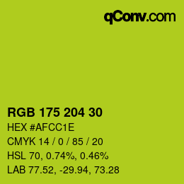 カラーコード: RGB 175 204 30 | qconv.com