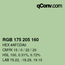 Farbcode: RGB 175 205 160 | qconv.com