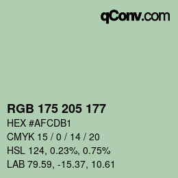 Color code: RGB 175 205 177 | qconv.com