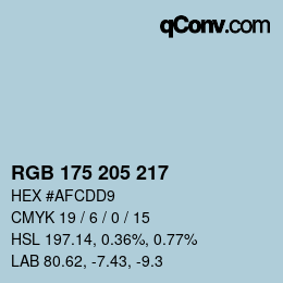 カラーコード: RGB 175 205 217 | qconv.com